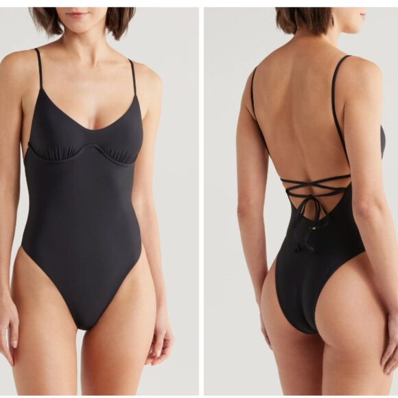 NWT Maaji Blackjack Celine Underwire One Piece in Black Size Medium - Picture 2 of 7